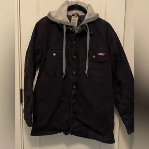 Dickies workmen long sleeve canvas Utility shacket jacket small black hoodie